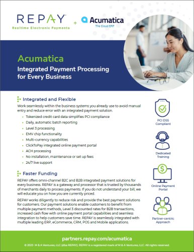 REPAY: Acumatica Integrated Payment Processing for Every Business