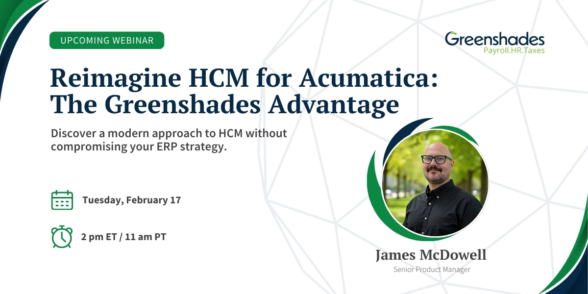 Reimagine HCM for Acumatica: The Greenshades Advantage