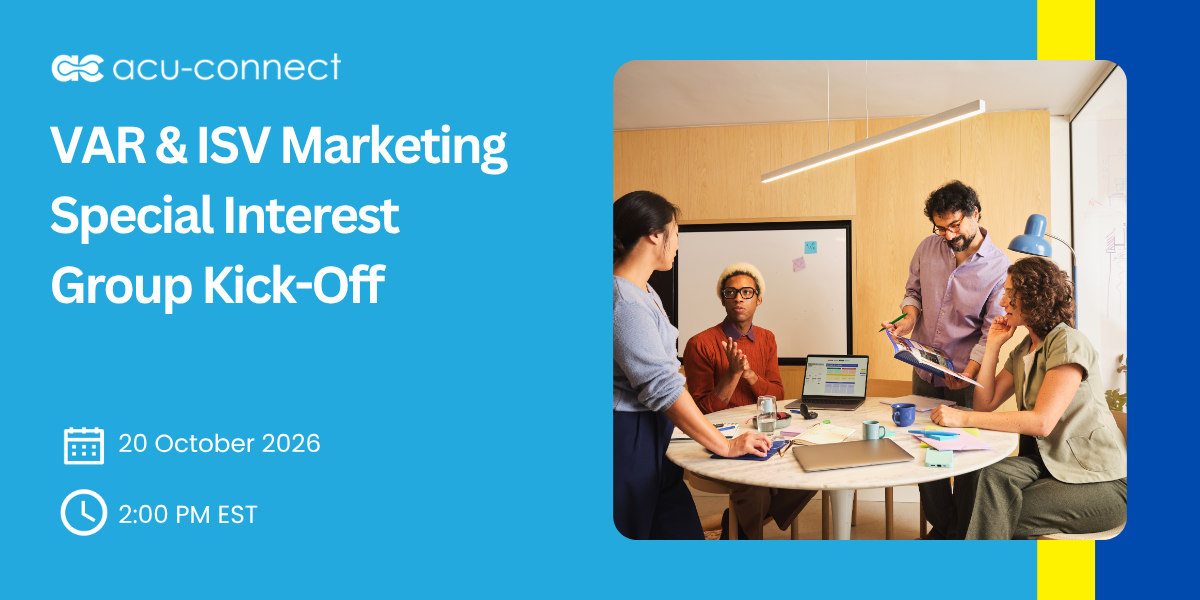 VAR & ISV Marketing Special Interest Group Kick-Off